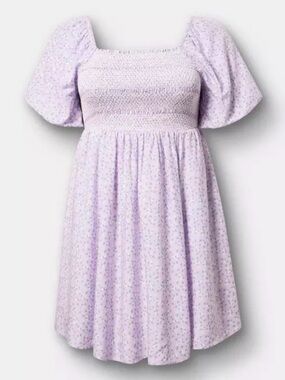 Smocked Bodice Mini Dress